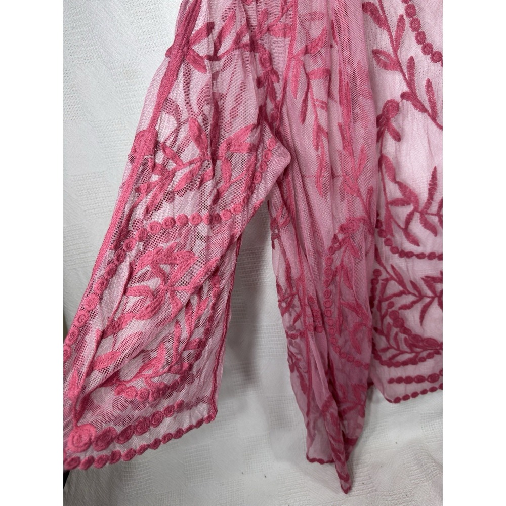 NWT Davi & Dani Women's Floral Mesh Cardigan Size S/M - Picture 3 of 6